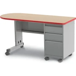 Smith System Cascade Bullet Desk with Single Pedestal^ Teacher Desks|Instructor Desks