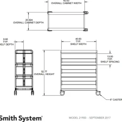 Smith System Cascade Nomad Library Book Storage Cart^ Book Carts