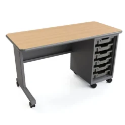 Smith System Cascade Teacher Desks with Single Cabinet^ Teacher Desks|Instructor Desks