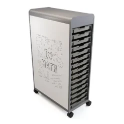 Smith System Cascade Two-Sided Whiteboard Unit w/ Tote Trays^ Robotics|Tote & Bin Storage