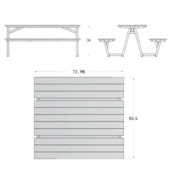 Palmer Hamilton Centra Series Rectangle Indoor and Outdoor Picnic Table^ Picnic Tables|Outdoor Picnic