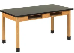 Diversified Spaces ChemGuard Top Hardwood Science Lab Table with Book Compartments (24'' D X 54'' W)^ Science|Science Tables