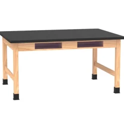 Diversified Spaces ChemGuard Top Hardwood Science Lab Table with Book Compartments (42'' D X 72'' W)^ Science|Science Tables