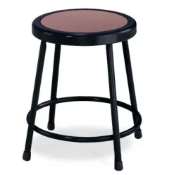 National Public Seating Chemical Resistant Height Adjustable Table (30'' x 72'') with 6 Black Frame Stools^ Science|Science Tables