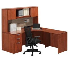 NDI Office Furniture Classic Series L-Shaped Desk w/ Hutch^ Office Suites