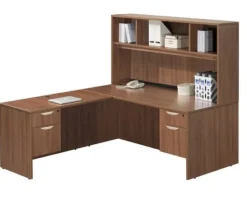 NDI Office Furniture Classic Series L-Shaped Desk w/ Hutch^ Office Suites