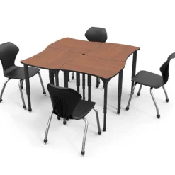Marco Group Classroom Set - 8 Apex Stack Chairs (18''H 5th-Adult) & 8 Dry Erase Contour Student Apex Desks^ Desk & Chair Packages|Dry Erase Desks