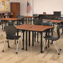 Marco Group Classroom Set - 8 Apex Stack Chairs (18''H 5th-Adult) & 8 Dry Erase Contour Student Apex Desks^ Desk & Chair Packages|Dry Erase Desks