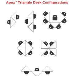 Marco Group Classroom Set- 20 Apex Stack Chairs (18'' H -5th-Adult) & 20 Triangle Dry Erase Apex Student Desks^ Desk & Chair Packages|Dry Erase Desks