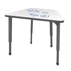 Marco Group Classroom Set - 20 Apex Stack Chairs (18'' H -5th-Adult) & 20 Trapezoid Dry Erase Apex Student Desks^ Desk & Chair Packages|Dry Erase Desks