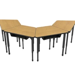 Marco Group Classroom Set - 20 Apex Stack Chairs (18'' H -5th-Adult) & 20 Trapezoid Dry Erase Apex Student Desks^ Desk & Chair Packages|Dry Erase Desks