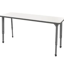 Marco Group Classroom Set - 8 Apex Stack Chairs (18'' - 5th-Adult) & 4 Double Dry Erase Desks (60'' x 20'')^ Two Student Desks|Dry Erase Desks