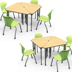 Marco Group Classroom Set- 8 Apex Triangle Desks & Apex Chairs^ Desk & Chair Packages|Classroom Desks & Chairs