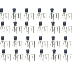 Tesco Classroom Set - 24 Bone Synergy Dry Erase Student Desks and Stack Chairs^ Desk & Chair Packages|Classroom Desks & Chairs
