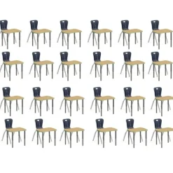Tesco Classroom Set - 24 Bone Synergy Student Desks and Stack Chairs^ Desk & Chair Packages|Classroom Desks & Chairs