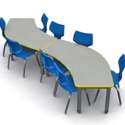 Smith System Classroom Set - 72'' Crescent Tables & Flavors Chairs^ Classroom Desks & Chairs|Activity Tables & Chairs