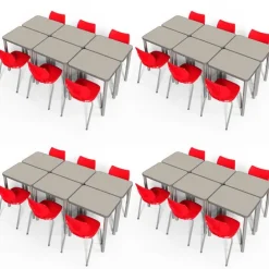 Smith System Classroom Set- 24 Elemental Rectangle Desks & Flavors Chairs^ Collaborative Desks|Desk & Chair Packages