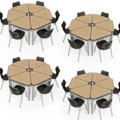 Smith System Classroom Set- 24 Elemental Triangle Desks & Flavors Chairs^ Collaborative Desks|Desk & Chair Packages