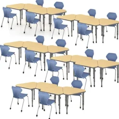 Marco Group Classroom Set - 20 Gem Desks & Apex Chairs^ Desk & Chair Packages|Classroom Desks & Chairs