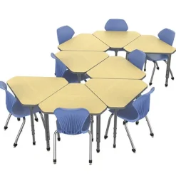 Marco Group Classroom Set- 8 Gem Desks & Apex Chairs^ Desk & Chair Packages|Classroom Desks & Chairs