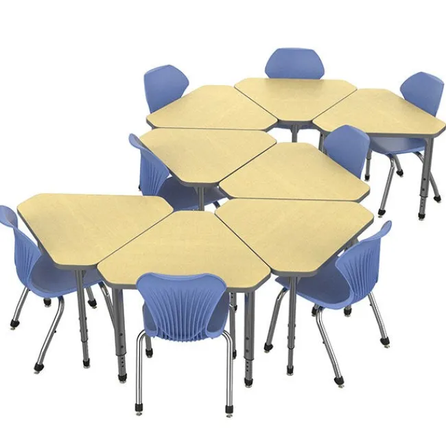 Marco Group Classroom Set- 8 Gem Desks & Apex Chairs^ Desk & Chair Packages|Classroom Desks & Chairs