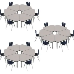 Tesco Classroom Set - 24 Jewel Synergy Student Desks and Stack Chairs^ Desk & Chair Packages|Classroom Desks & Chairs