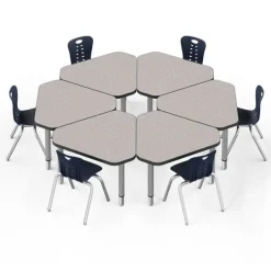 Tesco Classroom Set - 24 Jewel Synergy Student Desks and Stack Chairs^ Desk & Chair Packages|Classroom Desks & Chairs