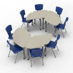Marco Group Classroom Set - Premier Chevron Desks & Premier Chairs Package^ Desk & Chair Packages|Classroom Desks & Chairs