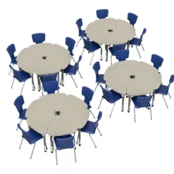 Marco Group Classroom Set - Premier Chevron Desks & Premier Chairs Package^ Desk & Chair Packages|Classroom Desks & Chairs