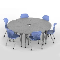 Marco Group Classroom Set - Premier Chevron Desks & Apex Chairs Package^ Collaborative Desks|Desk & Chair Packages