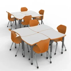 Marco Group Classroom Set - Premier Contour Desks & Apex Chairs Package^ Collaborative Desks|Desk & Chair Packages