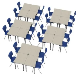 Marco Group Classroom Set - Premier Curve Desks & Premier Chairs Package^ Desk & Chair Packages|Classroom Desks & Chairs