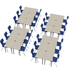 Marco Group Classroom Set - Premier Curve Desks & Premier Chairs Package^ Desk & Chair Packages|Classroom Desks & Chairs