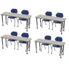 Marco Group Classroom Set - Premier Double Rectangle Desks & Apex Chairs Package^ Collaborative Desks|Desk & Chair Packages