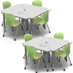 Marco Group Classroom Set - 8 Premier Dry Erase Triangle Desks & Apex Chairs (18