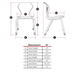 Marco Group Classroom Set - 20 Premier Dry Erase Triangle Desks & 20 Apex Chairs (18