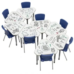 Marco Group Classroom Set - Premier Gem Dry Erase Desks & Premier Chairs Package^ Desk & Chair Packages|Classroom Desks & Chairs