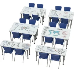 Marco Group Classroom Set - Premier Rectangle Dry Erase Desks (20