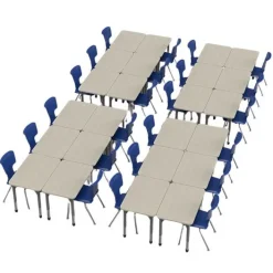 Marco Group Classroom Set - Premier Rectangle Desks & Premier Chairs Package^ Desk & Chair Packages|Classroom Desks & Chairs