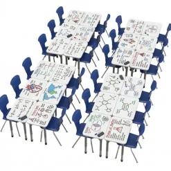 Marco Group Classroom Set - Premier Rectangle Dry Erase Desks & Premier Chairs Package^ Desk & Chair Packages|Classroom Desks & Chairs