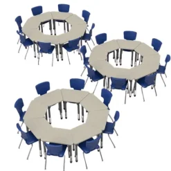 Marco Group Classroom Set - Premier Trapezoid Desks & Premier Chairs Package^ Desk & Chair Packages|Classroom Desks & Chairs