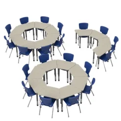 Marco Group Classroom Set - Premier Trapezoid Desks & Premier Chairs Package^ Desk & Chair Packages|Classroom Desks & Chairs