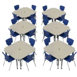 Marco Group Classroom Set - Premier Triangle Desks & Premier Chairs Package^ Desk & Chair Packages|Classroom Desks & Chairs