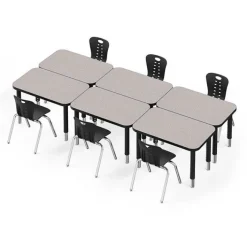 Tesco Classroom Set - 24 Rectangle Synergy Student Desks and Stack Chairs^ Desk & Chair Packages|Classroom Desks & Chairs