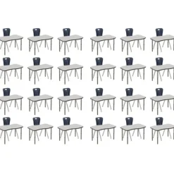 Tesco Classroom Set - 24 Ripple Synergy Student Desks and Stack Chairs^ Desk & Chair Packages|Classroom Desks & Chairs