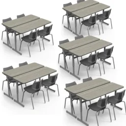 Smith System Classroom Set - 10 Silhouette Double Desks & 20 Flavors Chairs^ Desk & Chair Packages|Classroom Desks & Chairs