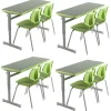 Smith System Classroom Set - 4 Silhouette Double Desks & 8 Flavors Chairs^ Collaborative Desks|Desk & Chair Packages