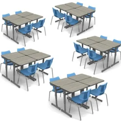 Smith System Classroom Set - 20 Silhouette Single Desks & 20 Flavors Chairs^ Collaborative Desks|Desk & Chair Packages