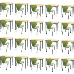 Marco Group Classroom Set - 20 Single Student Desks & Apex Chairs^ Collaborative Desks|Desk & Chair Packages