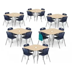 USACapitol Classroom Set - 24 Stealth Student Desks & Ntersect Chairs^ Desk & Chair Packages|Classroom Desks & Chairs